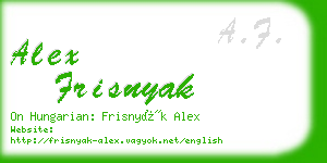 alex frisnyak business card